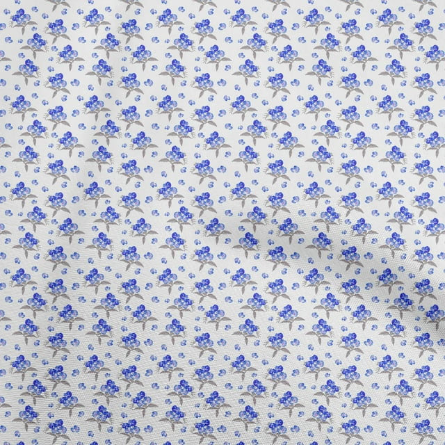 oneOone Cotton Flex White Fabric Floral Craft Projects Decor Fabric Printed By The Yard 40 Inch Wide