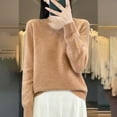 thumbnail image 2 of hotojiny Womens Knitted Tops Long Sleeve Casual Comfy Shirts Lounge V Neck Soild Color Soft Blouse Spring Fall Fashion Outfits, 2 of 5