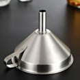 thumbnail image 3 of Stainless Steel Wide Mouth Kitchen Funnel for Large Cooking Oil Strainer Filter Tool, 3 of 5