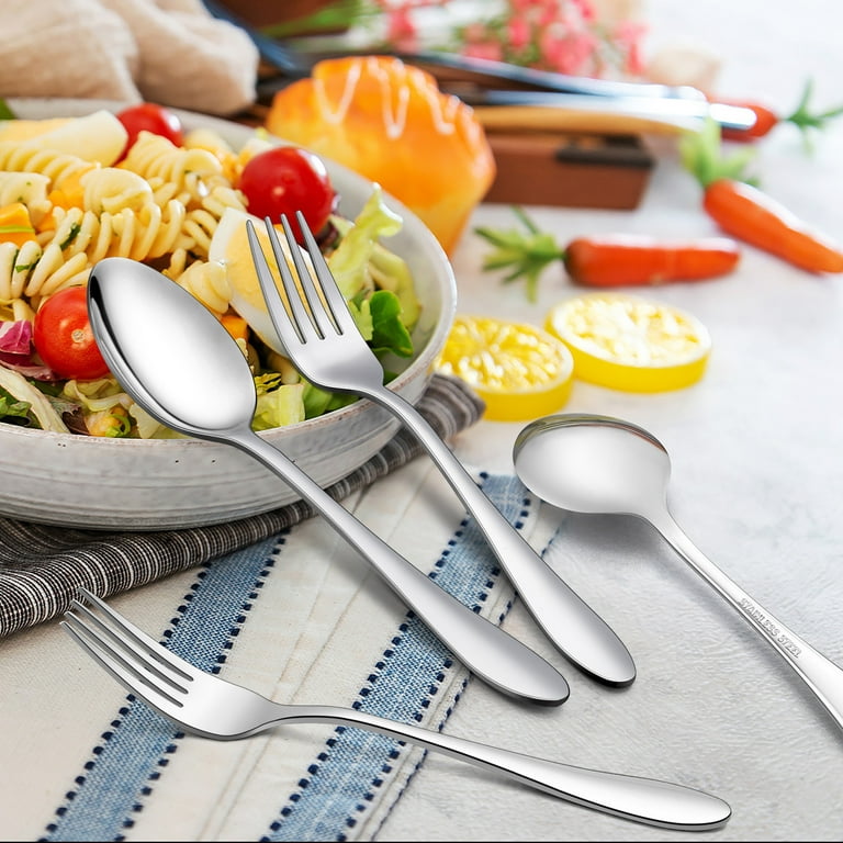 Walchoice 40 Piece Heavy Duty Stainless Steel Silverware Set, Elegant  Flatware Cutlery Set for 8, Metal Eating Tableware Includes  Forks/Spoons/Knives