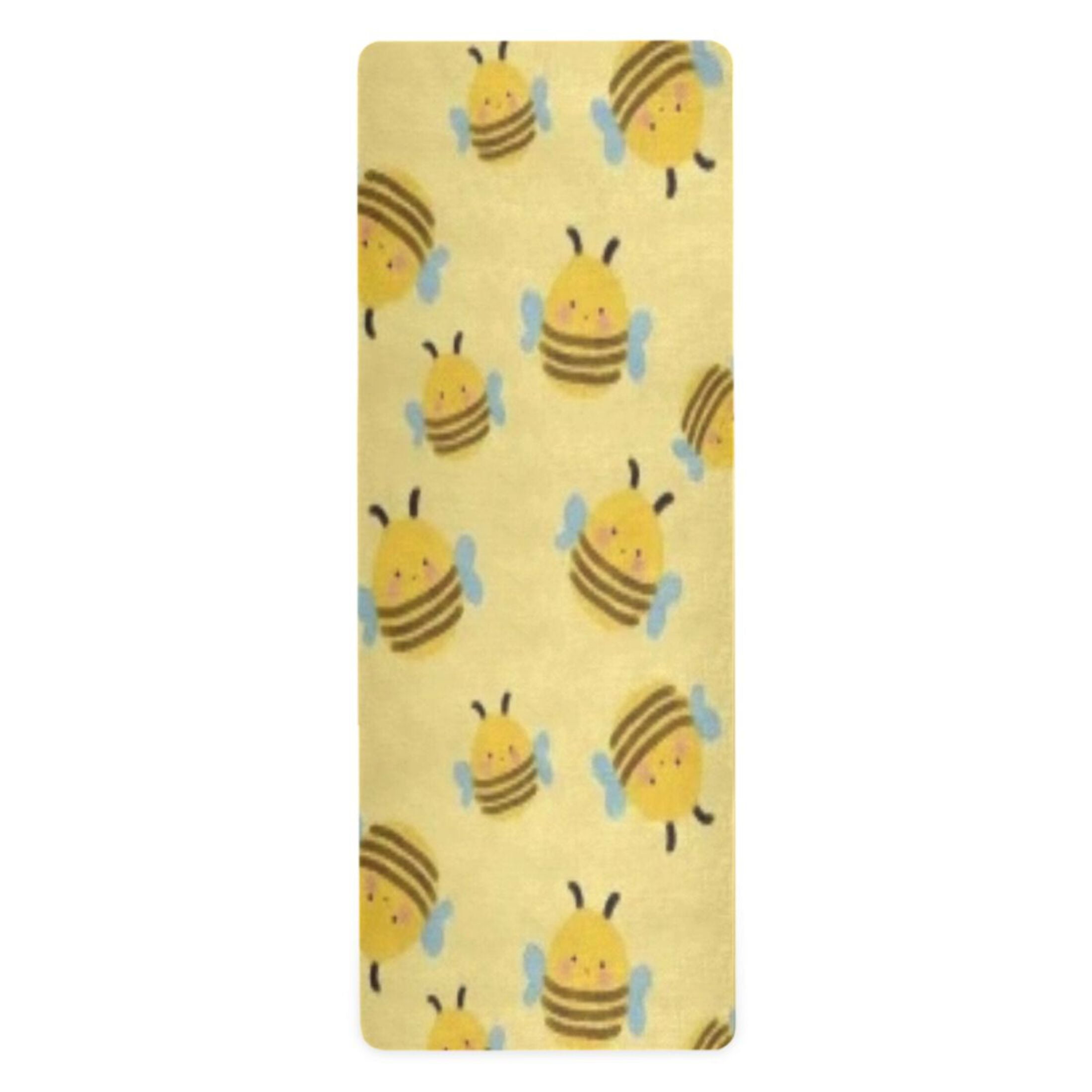BZSMCE Yoga Mat Women Fitness Mat Yellow Bee Pattern