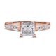 thumbnail image 1 of JeenMata Anillo de Bodas de Corte Princesa de 1,75 Quilates - Anillo de Promesa - Anillo con Canal Pavé - Anillo con Puntas - Anillo de Compromiso - Baño de Oro Rosa de 18 K sobre Plata, 1 of 7