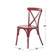 thumbnail image 4 of DecMode 19"W, 35"H Metal Farmhouse Outdoor Dining Chair, Red, 2-Piece, 4 of 10