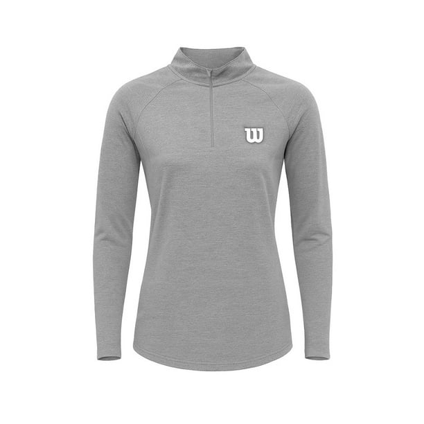 Sudadera Deportiva Wilson para Mujer Cierre al Pecho Color Gris Claro Talla G