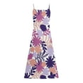 thumbnail image 4 of USSUMA Summer Dresses For Women 2022 Beach Women's Summer Floral Boho Sleeveless Spaghetti Strap Cami Long Maxi Dress Daisy Print V Neck Backless Beach Sundress, 4 of 5