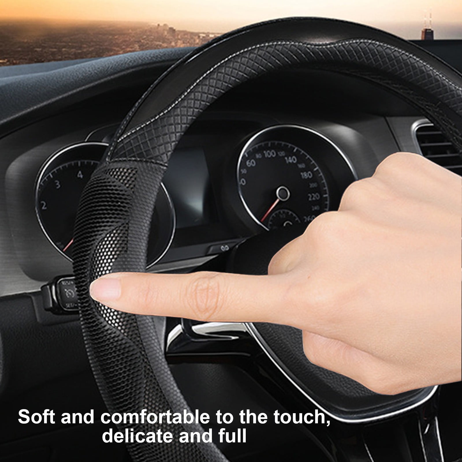 Jacenvly Car Accessories Cleaning Car Steering Wheel Cover Honeycomb Fashion Men and Women Available Handlebar Cover Bedroom Decor
