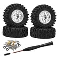 thumbnail image 3 of Milaget 4 Pcs 1/30 Roues et Pneus de Voiture RC Accessoires Haute Performance pour SCX30 Argent, 3 of 9