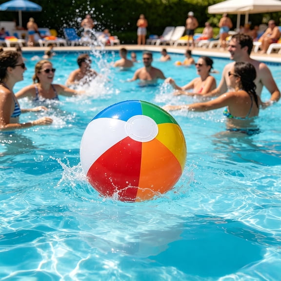 Inflatable Beach Balls 5 Pack PVC Multicolor Pool Party Summer Water Games Outdoor
