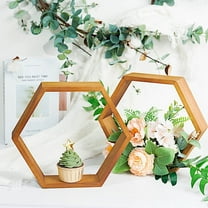BalsaCircle 2 Natural 9" Hexagon Geometric Wall Shelves Wood Centerpieces Wedding Party Catering Decorations