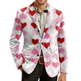thumbnail image 5 of Nokdvo Men's Corduroy Blazer Jacket Mardi Gras Two Button Jackets Carnival Mask Graphic Notch Lapel Dress Blazer with Pockets Slim Fit Carnival Lightweight Casual Blazers Suit Jacket,Red L, 5 of 6
