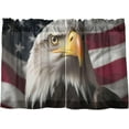 thumbnail image 2 of Coolnut American Flag Falcon Kitchen Curtains 36 Inch Length Blackout Thermal Insulating Tier Curtains with Rod Pockets Short Curtains Home for Living Room/Bedroom Home Decor, 2 of 7