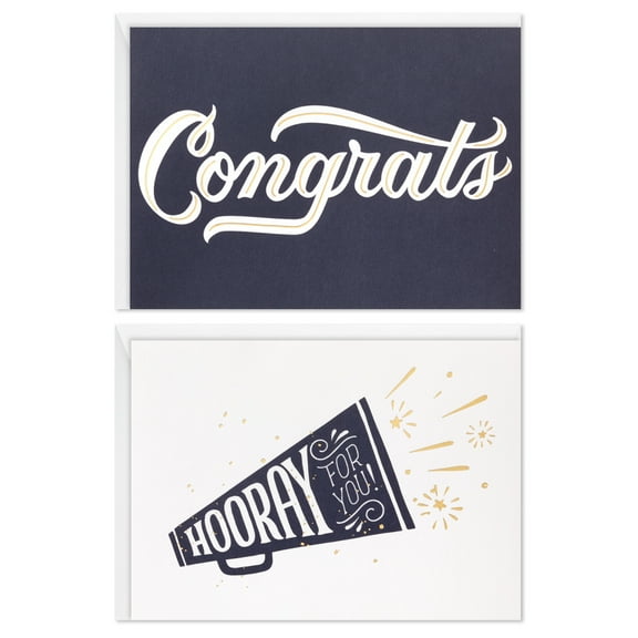 Hallmark Blank Congratulations Note Cards, Black and White Designs, 50 ct.