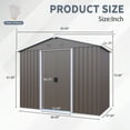thumbnail image 4 of Olurrisa 8x4ft Gray Outdoor Metal Storage Shed with Metal Foundation, Galvanized Steel Lockable Shed with Sliding Doors, 4 of 8