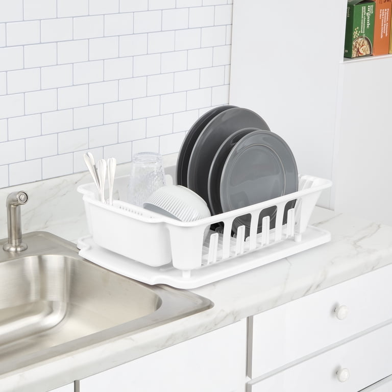 Sterilite Large 2-Piece Dish Drainer Set, White photo 7