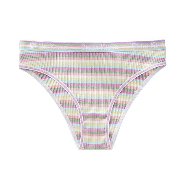 Gibobby Ropa interior termica Bragas informales transpirables cómodas de arcoíris para mujer, bragas de cintura alta con estampado de arcoíris para mujer(Rosa, M)