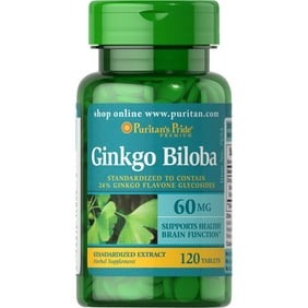 Puritans Pride Ginkgo Biloba Standardized Extract 60 mg120 Tablets