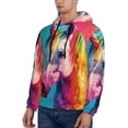 thumbnail image 3 of Lsque Watercolor White Horse Pattern Casual Men's Hoodie,Hooded Sweatshirt with Kangaroo Pocket,Pullover Hoodie-XX-Large, 3 of 7