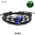 thumbnail image 5 of Gemini Leo Libra Escorpio Sagitario 12 Constelación Pulsera luminosa Pulsera de cuero Pulsera de joyería con dije del zodiaco para hombres, 5 of 5