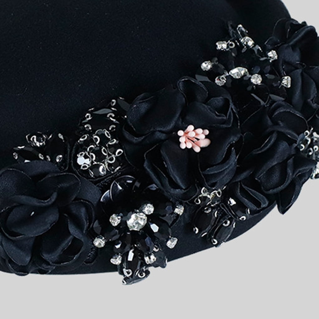 lanema Elegant Embroidered Beret Hat Classical British Adjustable Circumference 11 Stylish Colors For Daily Wear