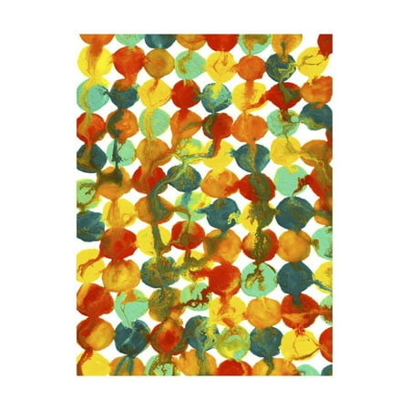 Teal Yellow Red Orange Abstract Flowing Paint Pattern Print Wall Art By Amy
