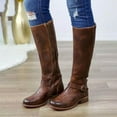thumbnail image 2 of Mepaouo Knee-High Boots for Women Round Toe Leather Tall Long Boots Heel Walking Boots, 2 of 6