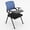 Blue, variant on Student Chair with Desk Attached,Stackable Chairs with Flip-up Tablet Arm,Ergonomic Folding Chair with Arm,Guest Reception Stacking Chair,with Pen Slot and Cup Holder