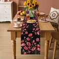 thumbnail image 2 of Red Poppy Table Runner 72 Inches, Spring Summer Flowers Botanical Black Bed Runner Dresser Scarves Tabletop for Indoor Outdoor Parties/Ceremony/Banquet, 14" x 72", 2 of 9