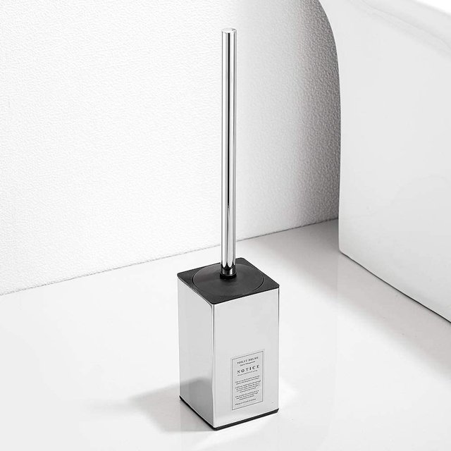 Escobillero Independiente para Baño Acero Inoxidable Acabado Cromo Pulido Cuadrado 43cm TUNC Sencillez