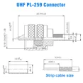thumbnail image 6 of OPAL- 10Pcs Uhf Pl-259 Male Crimp Connectors Coax Cable Adapter For Rg8X Lmr240 Wire, 6 of 6