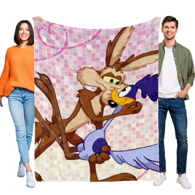 Wile E. Coyote y el Correcaminos anti-pilling, suave, ligera, esponjosa y acogedora de lujo para hogar y cocina – Perfecta para niños y adultos,120X180cm