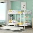 thumbnail image 2 of Miekor Furniture Full Over Full Metal Bunk Bed with Trundle, White 49AAK, 2 of 9