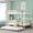 White, variant on Full Over Full Metal Bunk Bed with Trundle, White - Split into 2 Beds, Guardrails, 250/350 lbs Capacity