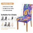 thumbnail image 5 of Artistic Paisley Bohemian Dining Chair Covers 4 Pack Vintage Floral Ethnic Retro Colorful Pattern Washable Polyester Stretch Slipcovers Removable Protector for Elegant Home, 5 of 5