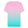 thumbnail image 4 of Bovxnpu Womens Summer Tops, Plus Size Casual T Shirt, Women's Casual Gradient Short-sleeved V-Neck Top Blouse XXXL, 4 of 5