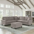 thumbnail image 7 of Hudson L Shaped Sectional Couch with Ottoman in Beige Herringbone Fabric, 7 of 7