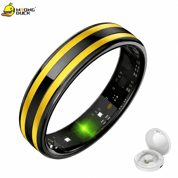 Wrongduck HR02 Fitness Tracking Ring for Women and Men, Bluetooth Activity Tracker Ring with Sleep Tracking, Multiple Sports Modes, IP68 Waterproof, No Subscription