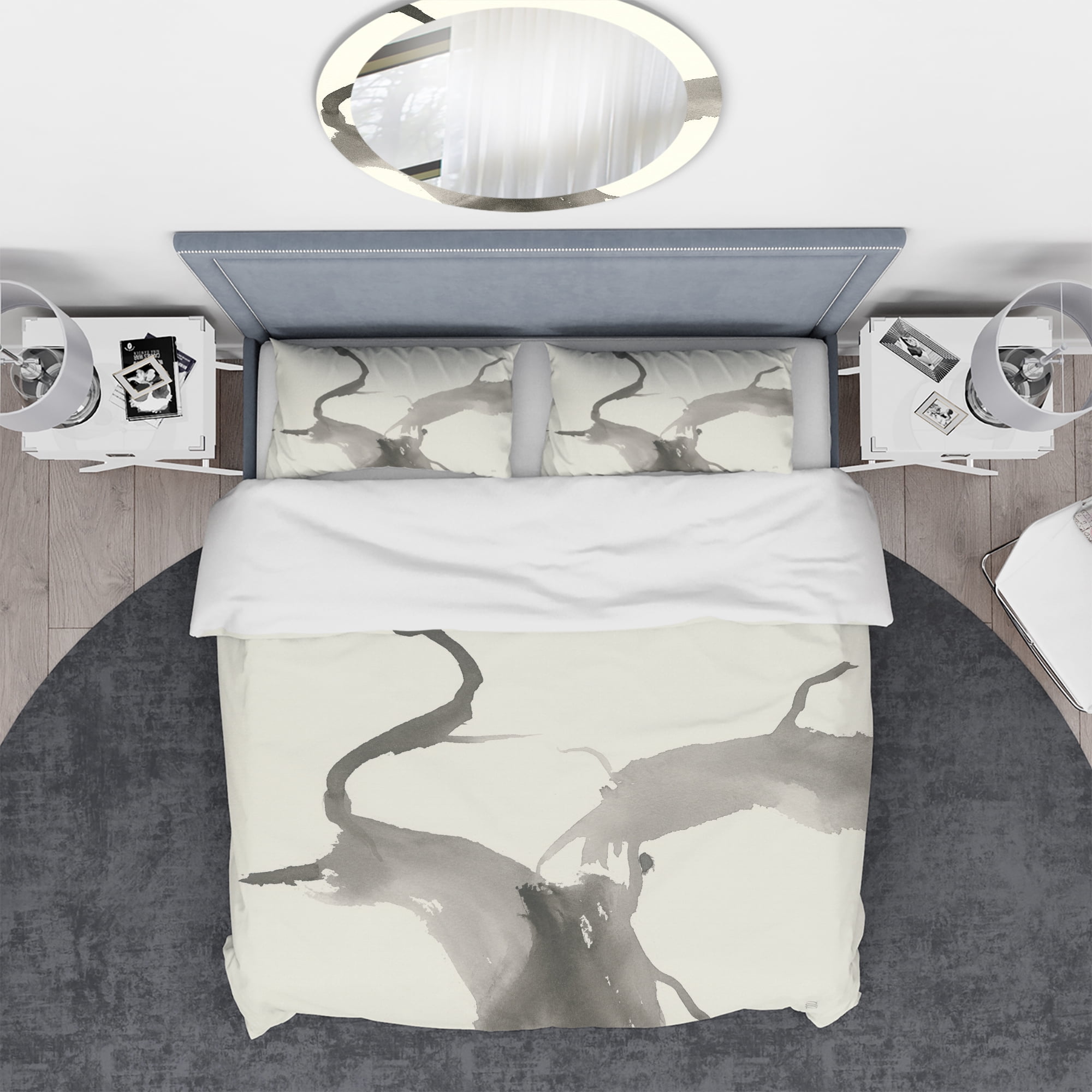Designart 'minimal geometric Gesture II' Geometric Duvet Cover Set