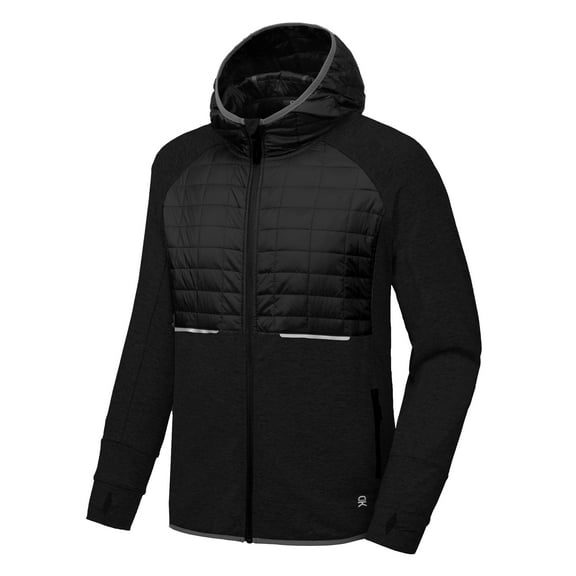 Little Donkey Andy Men's Lightweight Running Jackets Full Zip Hooded Sports Jacket for Winter Hiking Golf Casual Black S