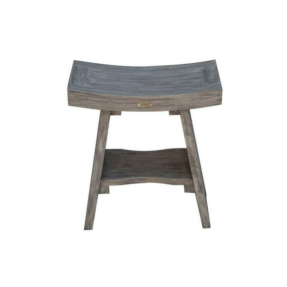 CoastalVogue® Serenity® 18" Teak Wood Shower Bench in Antique Gray Finish