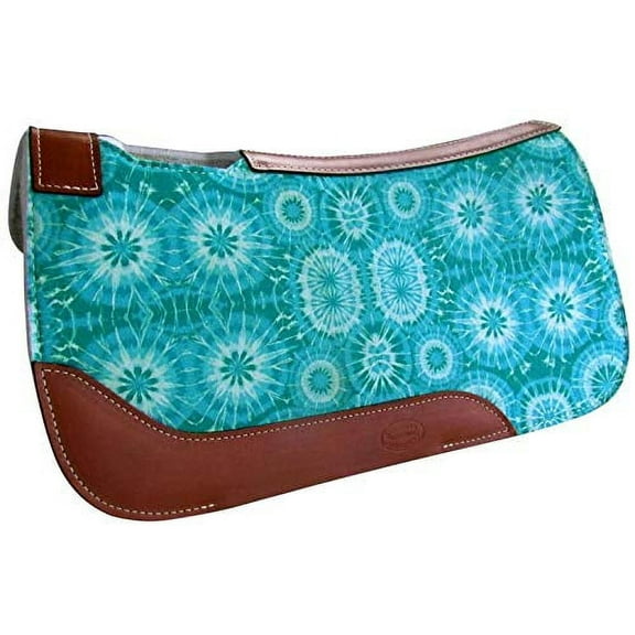 Showman Pony 24" x 24" Turquoise Tie-Dye Star Burst Print Felt Saddle Pad