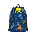 thumbnail image 3 of Daiia Dinosaur In Space Vintage Canvas Backpack for Men and Women ,Hiking Backpack,Travel Laptop Bag for School,Large Capacity Backpack, 3 of 8