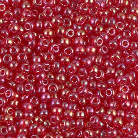 Transparent Dark Red AB Miyuki Seed Beads 8/0 8-9254D-TB