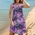 thumbnail image 2 of LYXSSBYX Plus Size Dresses for Curvy Women Women's Round Neck Sleeveless Gradient Tie Dyed Beach Dress, 2 of 9