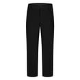 thumbnail image 4 of Aueoeo Pants For Men Work to Weekend Dress Pants Flat Straight-leg Twill Pants Front formal Dress Pants Stretch Suit Pants Black S, 4 of 5