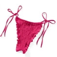 thumbnail image 4 of Fortune 2pcs Women Ruffles Underwear Set, Sleeveless Ruched Sling Vest+Low Waist Tie Up Thong, 4 of 9
