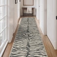 thumbnail image 3 of KUETH 2.5x10 Zebra Runner Rug Machine Washable, Kitchen Runner Rug for Floor and Hallway, Non Slip Flat Pile Area Rug with Rubber Backing for Entryway Bathroom Bedroom Laundry, 3 of 9