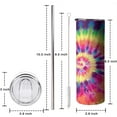 thumbnail image 2 of Triple-Insulated Stainless Steel Tumbler 20oz Tie Dye Tumbler with Lid, Straw, Brush, 2 of 5