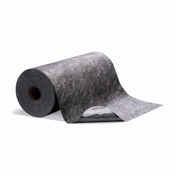 Sorbent Roll, 5 gal, 24 in x 100 ft, Universal, Gray, Polypropylene