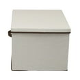 thumbnail image 6 of Household Essentials Wide KD Storage Box With Lid, 15”x18.5"x12”, Durable Canvas Sides With Cardboard Reinforcement for Sturdiness, Includes Handle for Easy Access, Natural with Brown Trim, 6 of 7