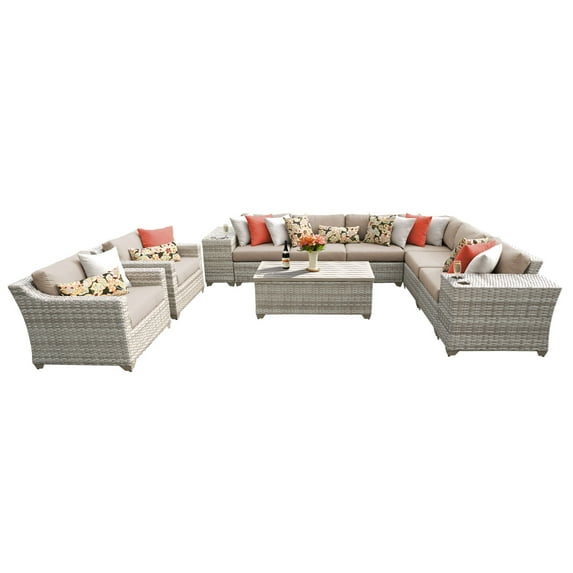 New Haven 11 Piece Outdoor Wicker Patio Furniture Set 11d